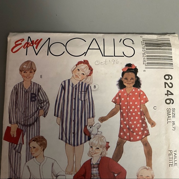 Vintage McCalls Childrebs PJs 6246 Sewing Pattern - Picture 3 of 14